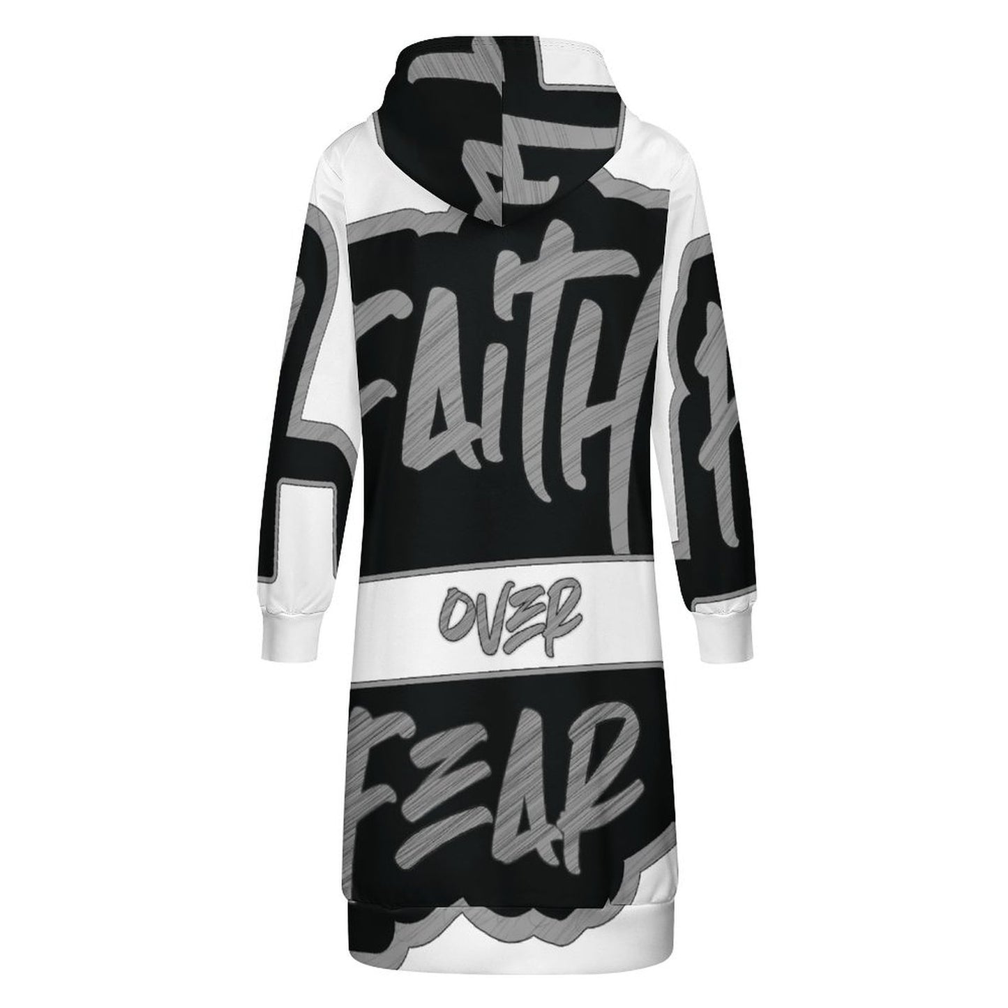 Faith Over Fear Hooded Sweatshirt Dress Hoodie /