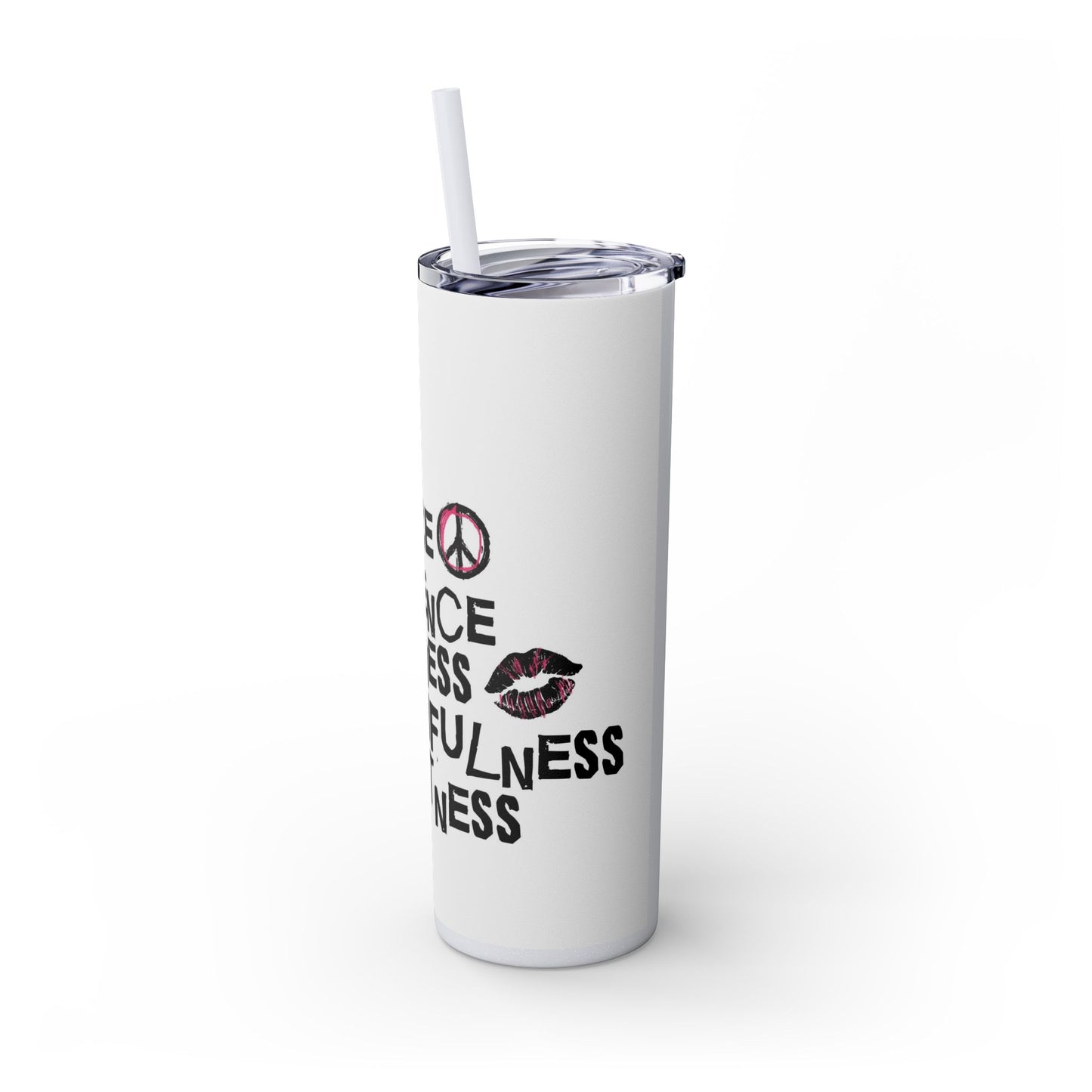 Joyful Skinny Tumbler with Straw, 20oz - Motivational Drinkware, Inspirational Gift, Eco-Friendly Cup, Perfect for Holidays