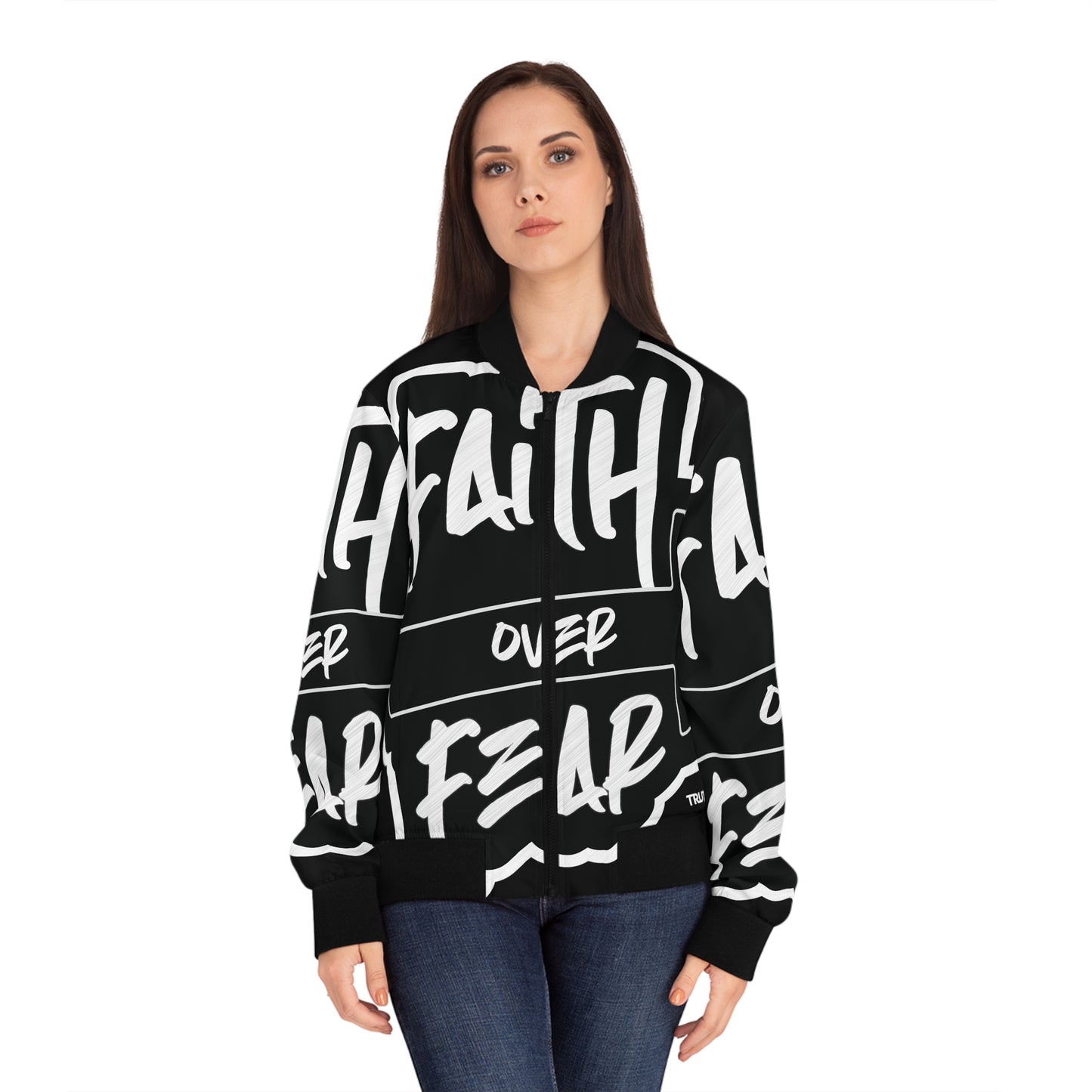 Womens Faith over Fear Bomber Jacket