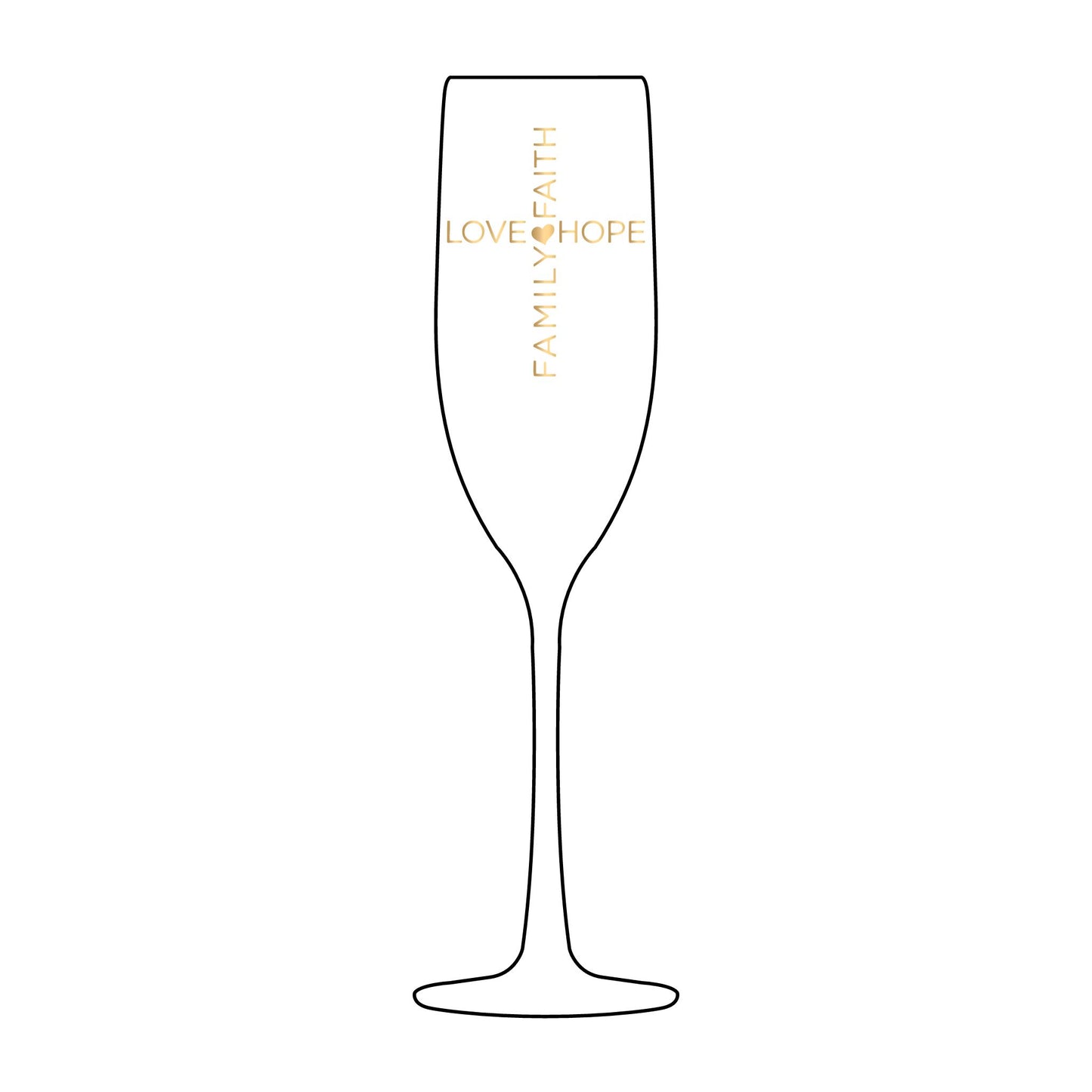 Engraved Champagne Flute | Personalized Glass, Wedding Gift, Celebration Toast, Anniversary Keepsake, Love & Faith