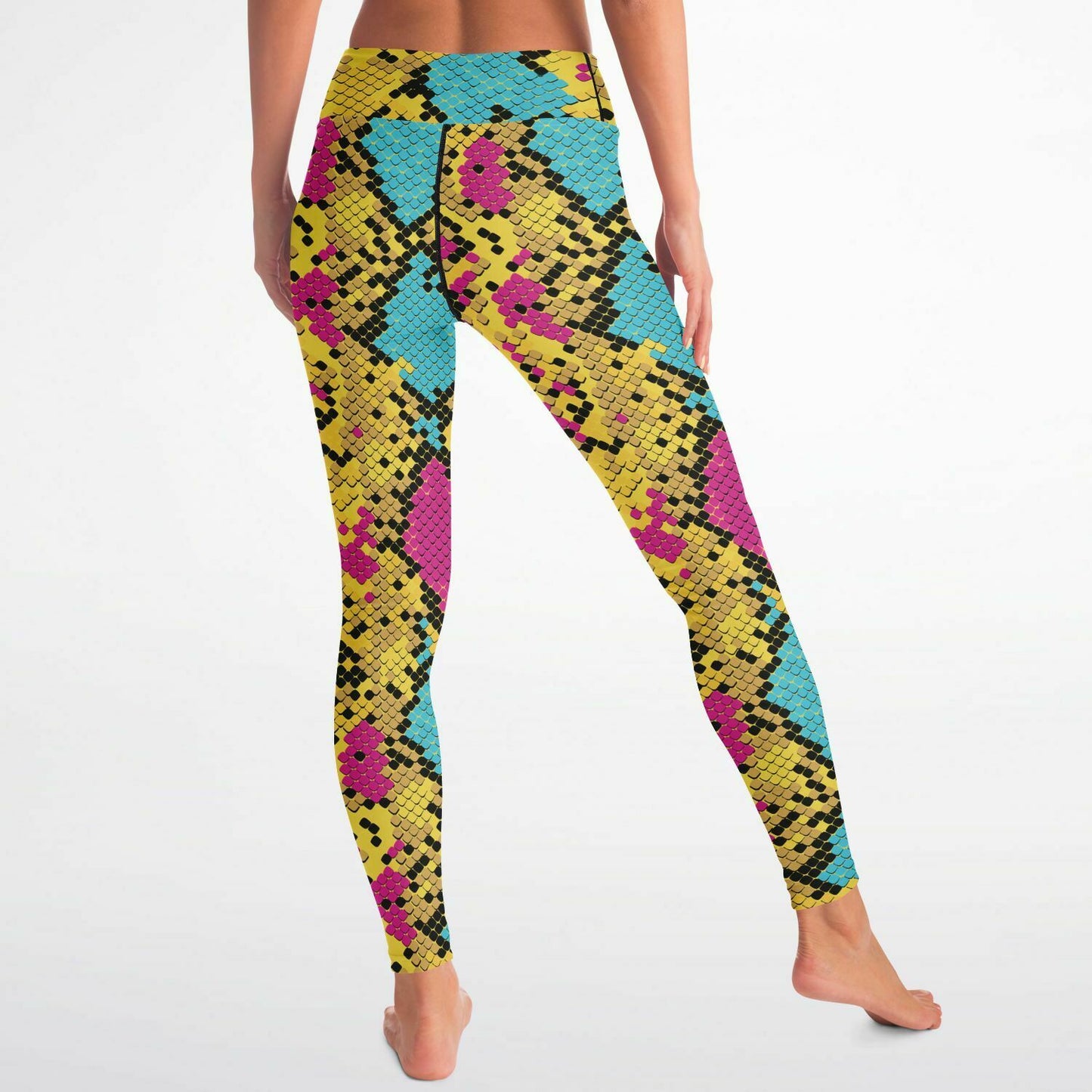 Python Teal and Gold Leggings