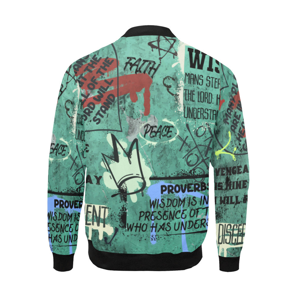 GOD WINDBREAKER All Over Print Bomber Jacket for Men (Model H19)