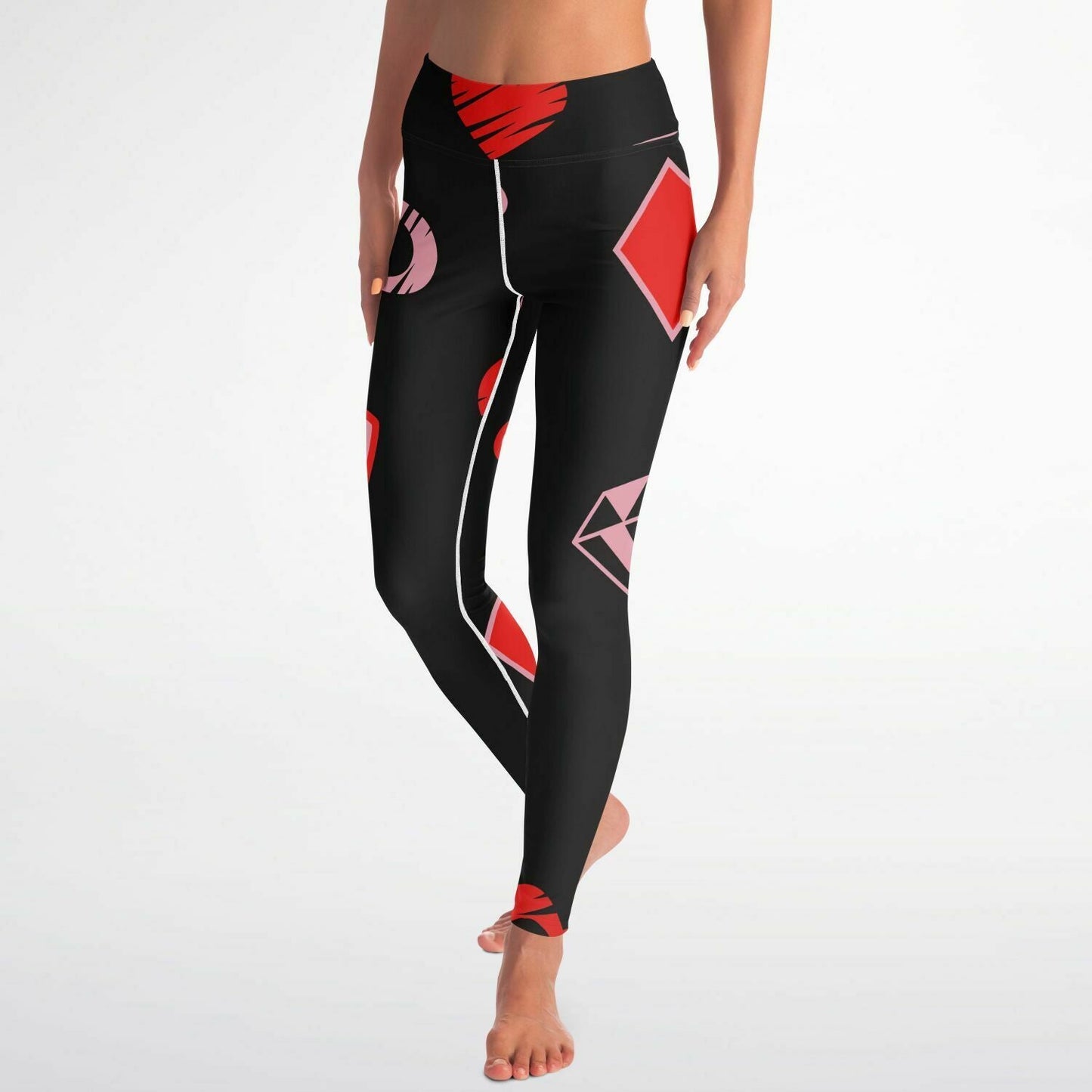Red Seamless Yoga Leggings - Aop