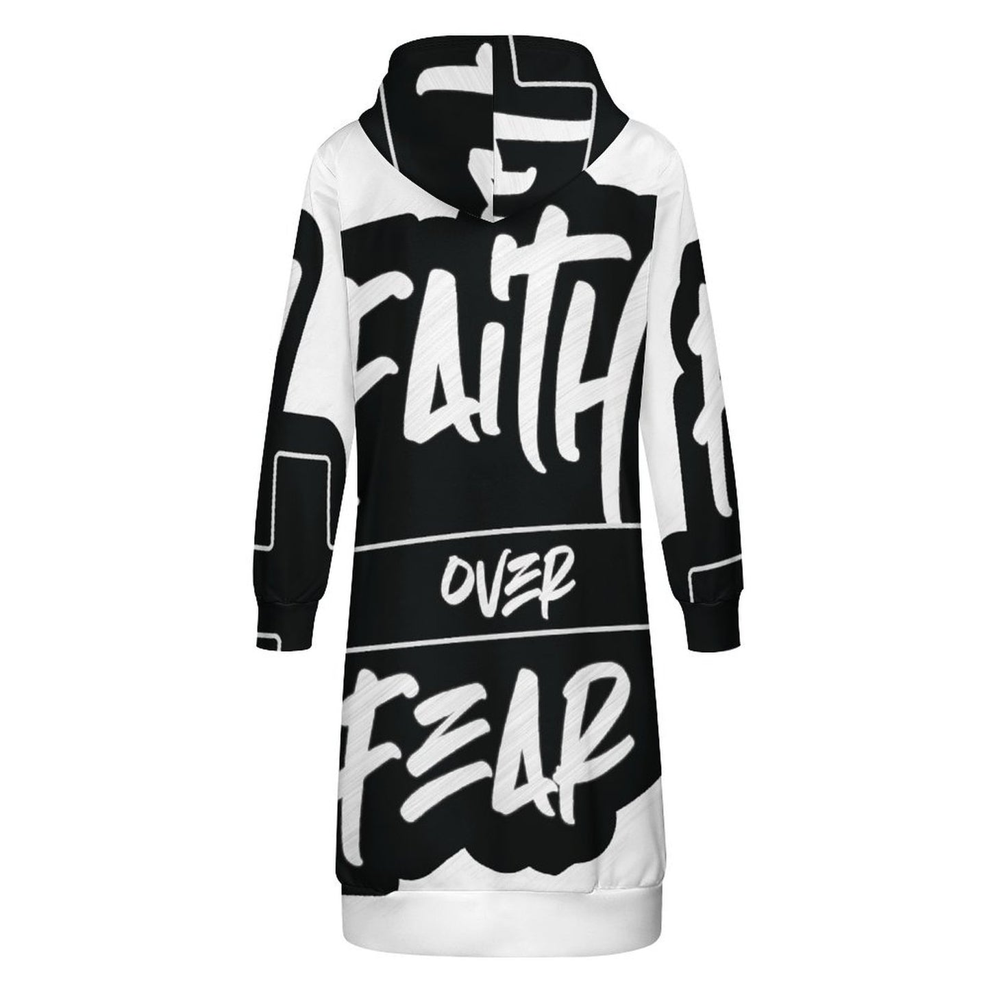 Faith Over Fear Hooded Sweatshirt Dress Hoodie/ Jacket