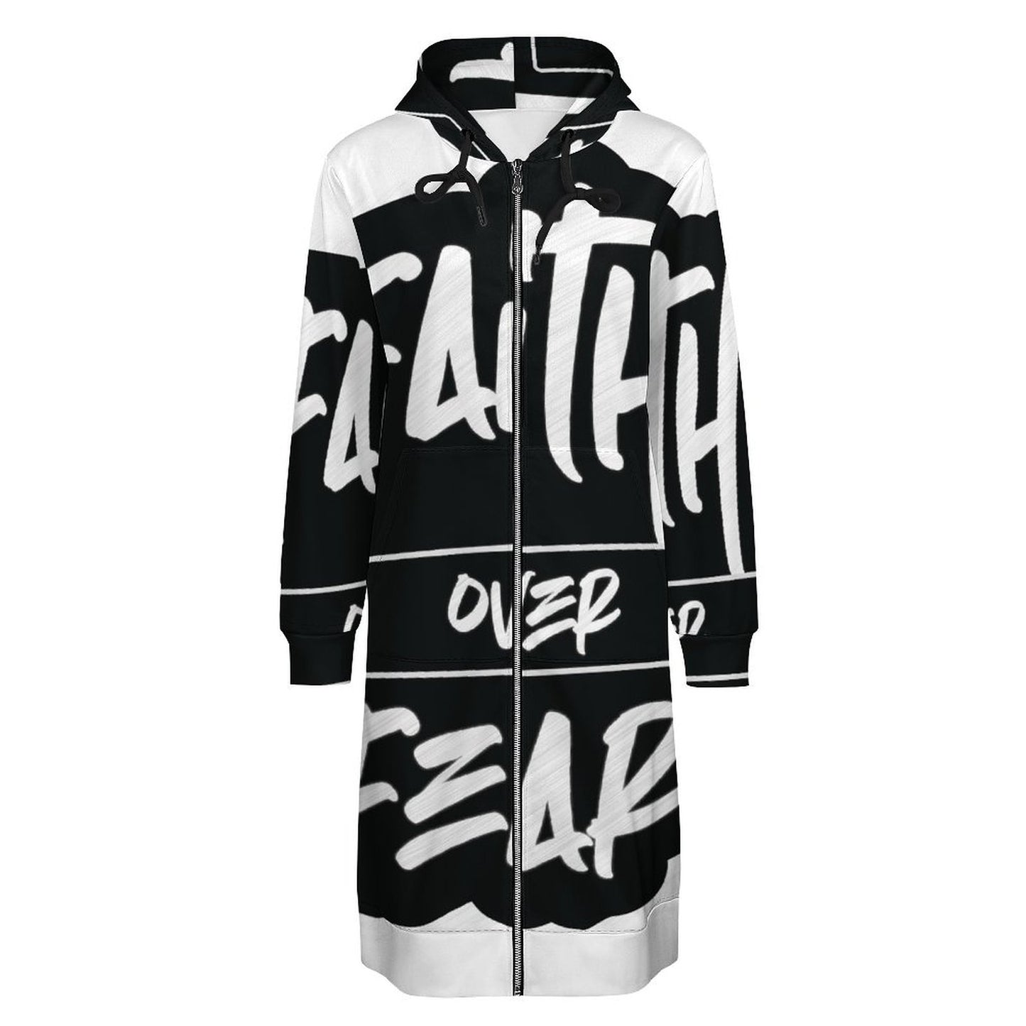 Faith Over Fear Hooded Sweatshirt Dress Hoodie/ Jacket