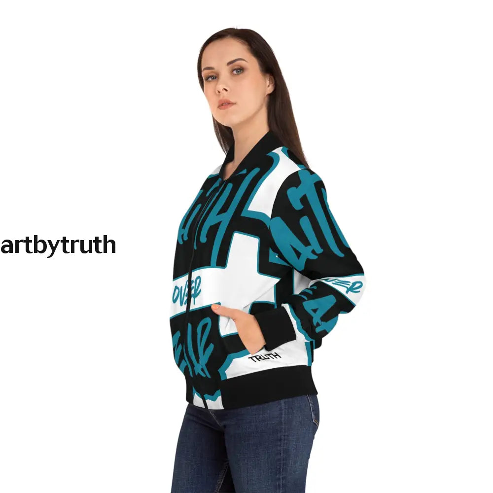 Faith Over Fear Bomber Jacket All Over Prints