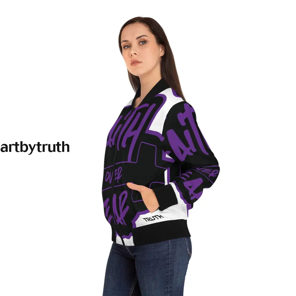 Faith Over Fear Bomber Jacket All Over Prints