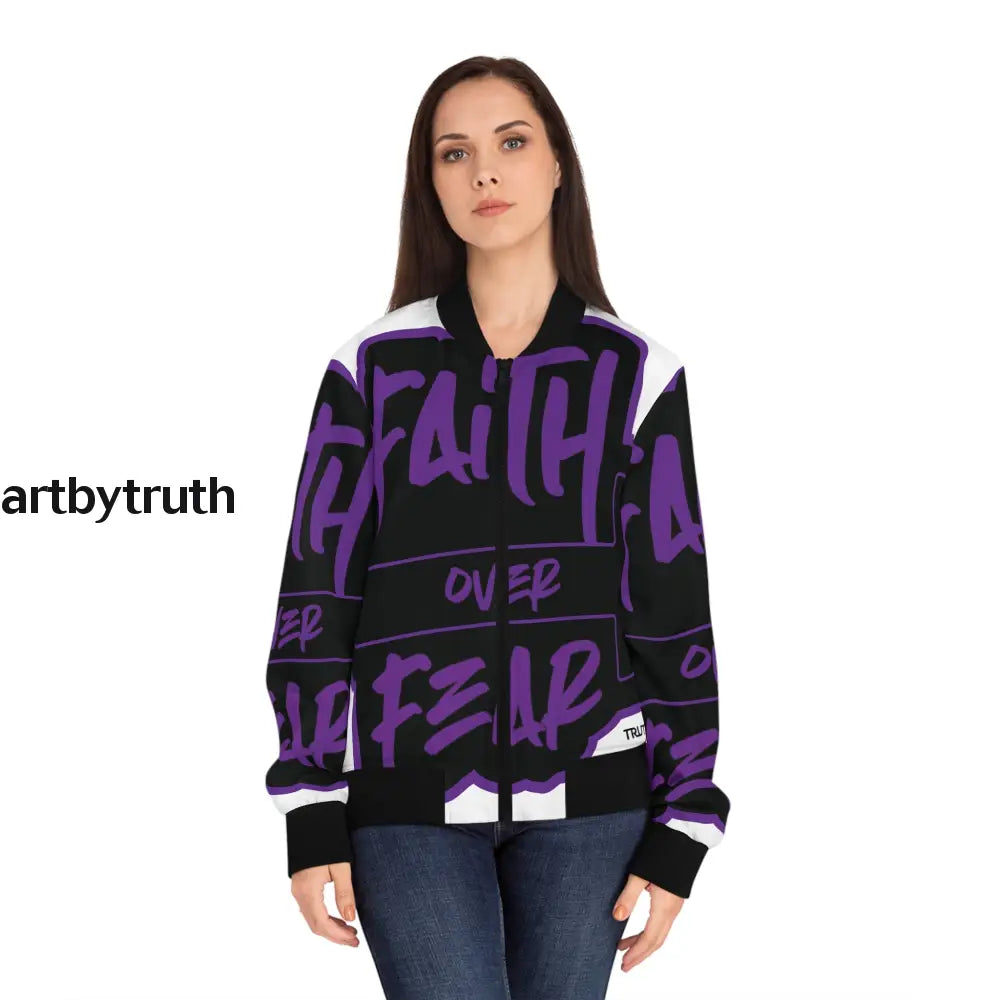Faith Over Fear Bomber Jacket All Over Prints