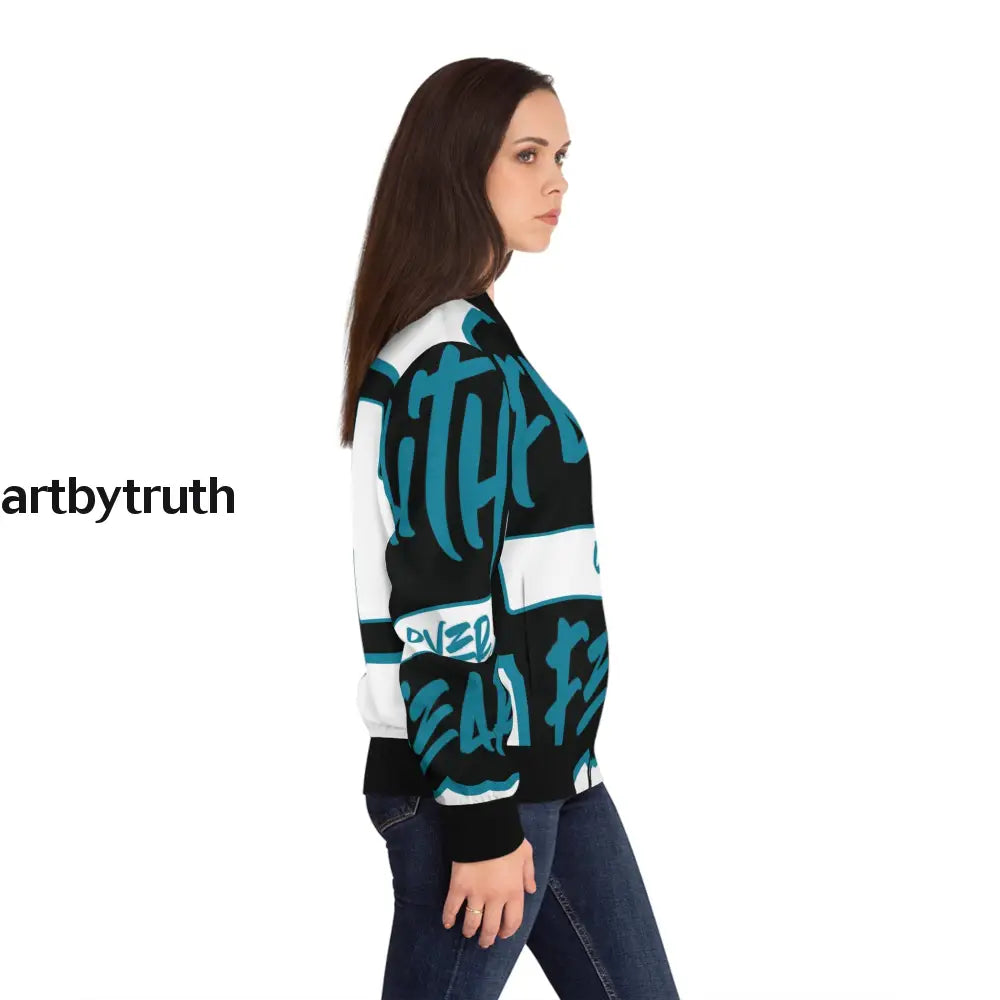 Faith Over Fear Bomber Jacket All Over Prints