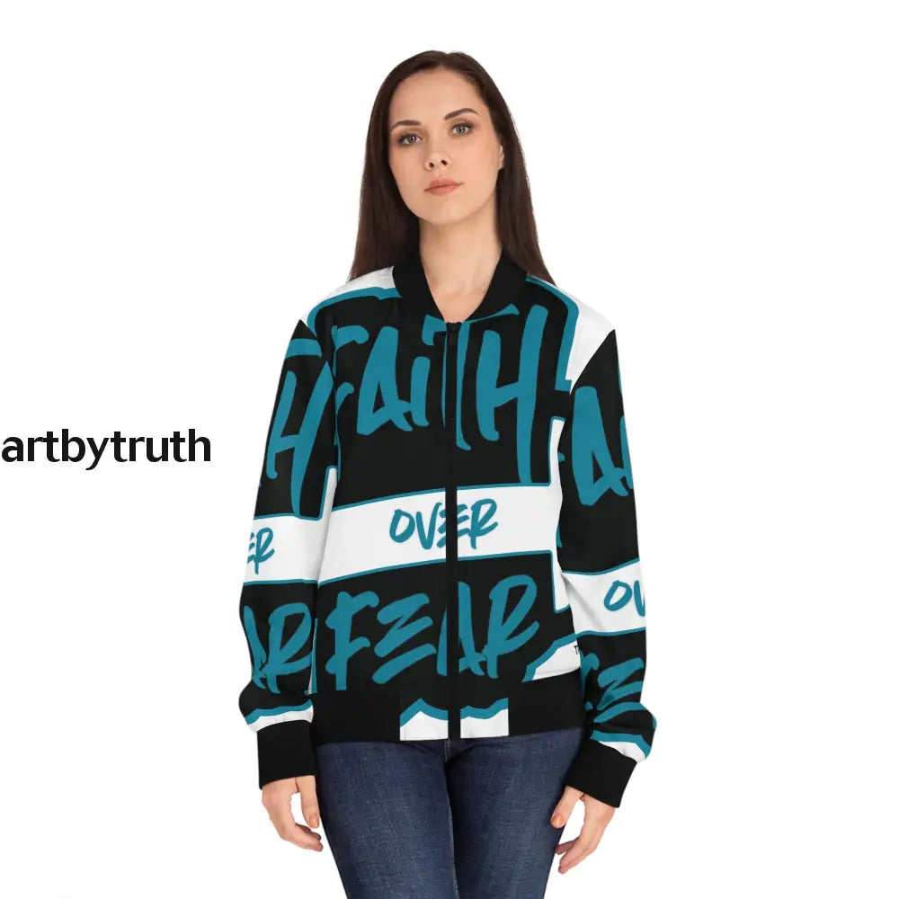 Faith Over Fear Bomber Jacket All Over Prints
