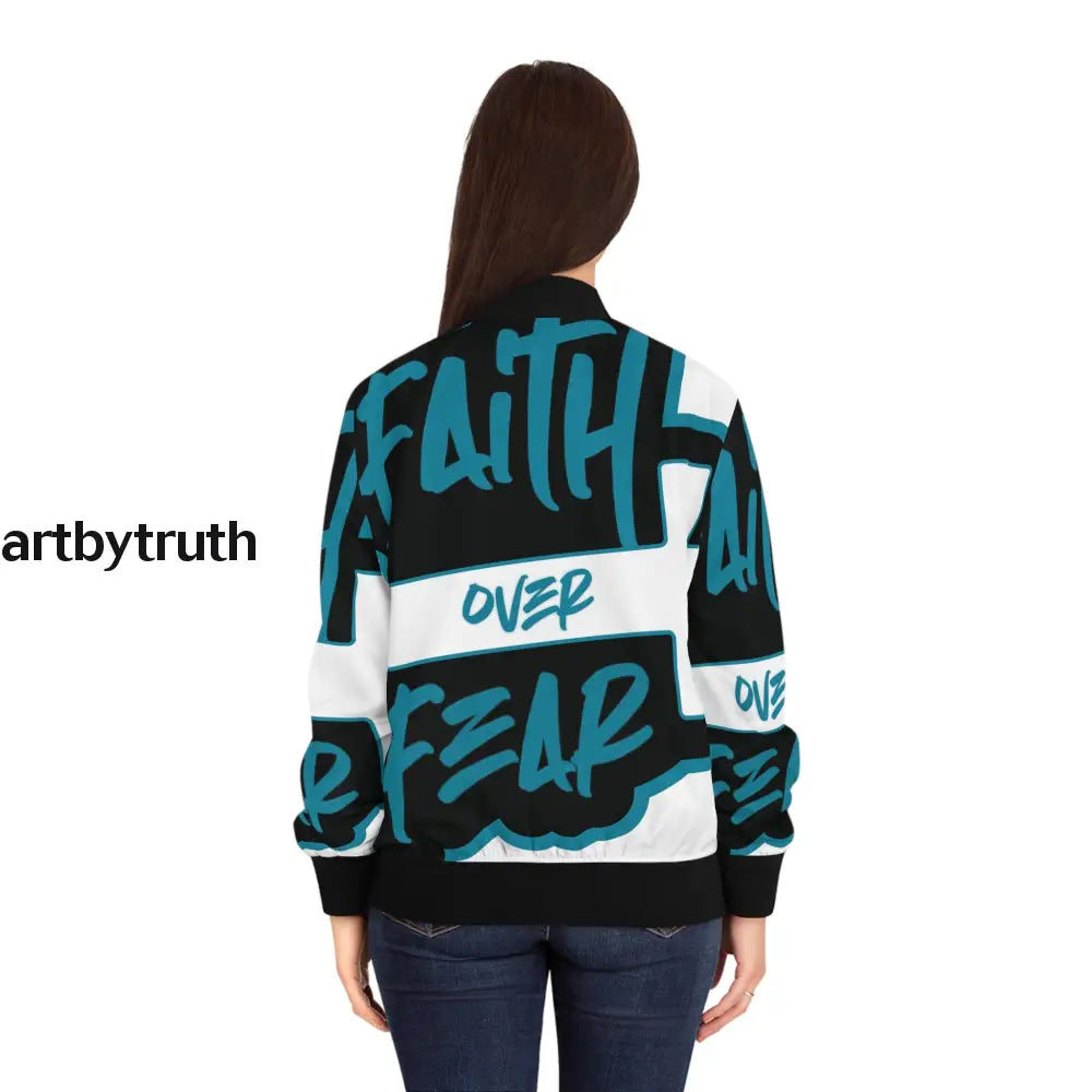 Faith Over Fear Bomber Jacket All Over Prints