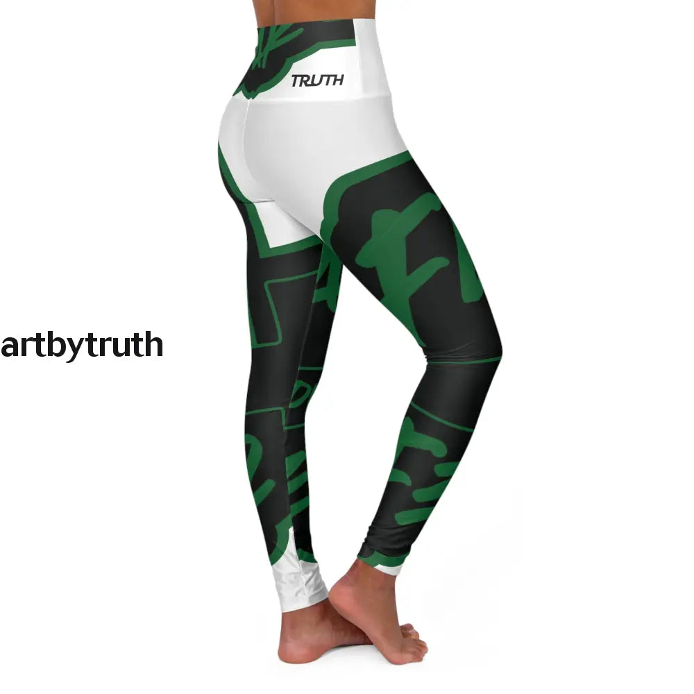 Faith Over Fear High Waisted Yoga Leggings All Over Prints