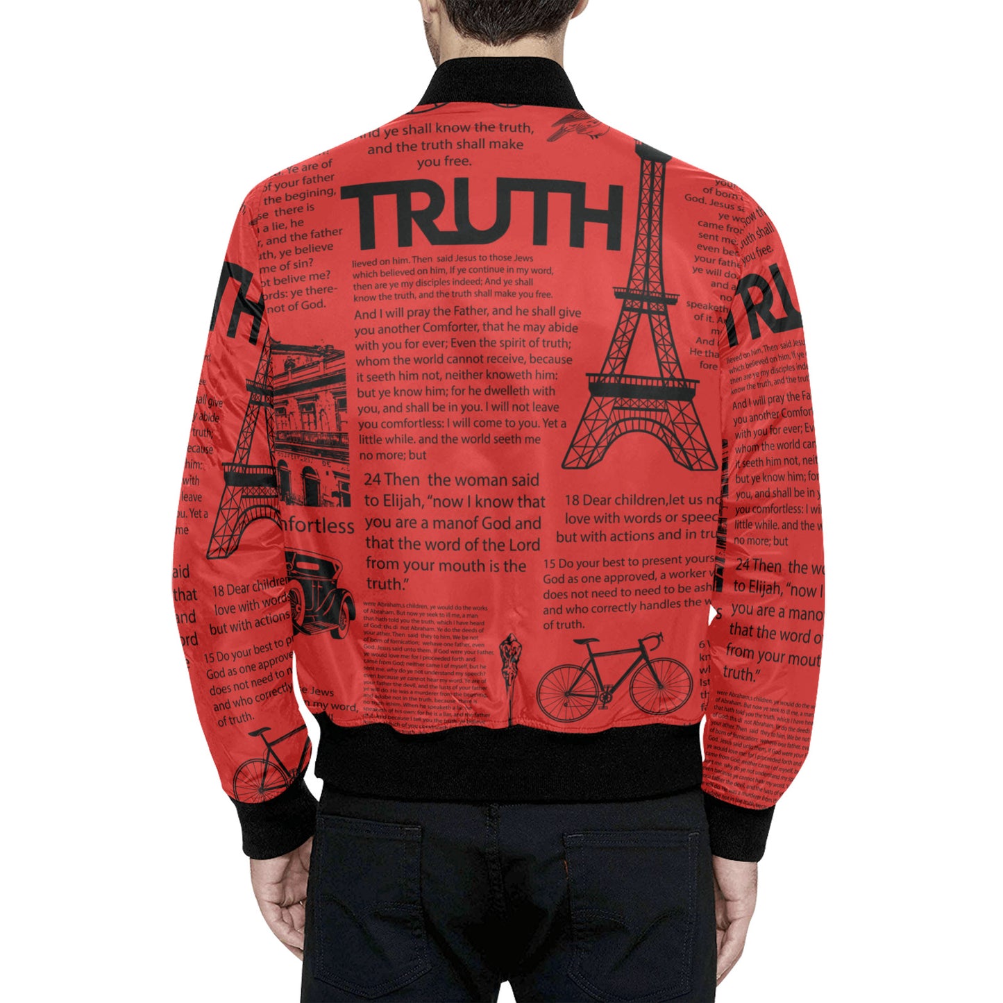 Scripture Quilted Puff Bomber