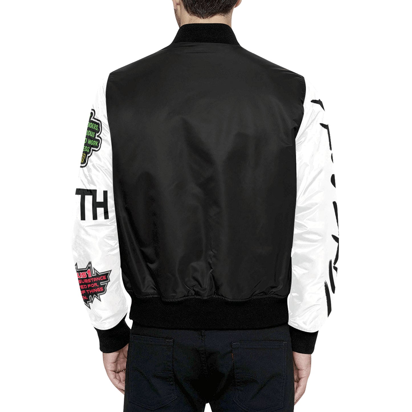 Fraternity of Faith Proverbs All Over Print Quilted Bomber Jacket for Men