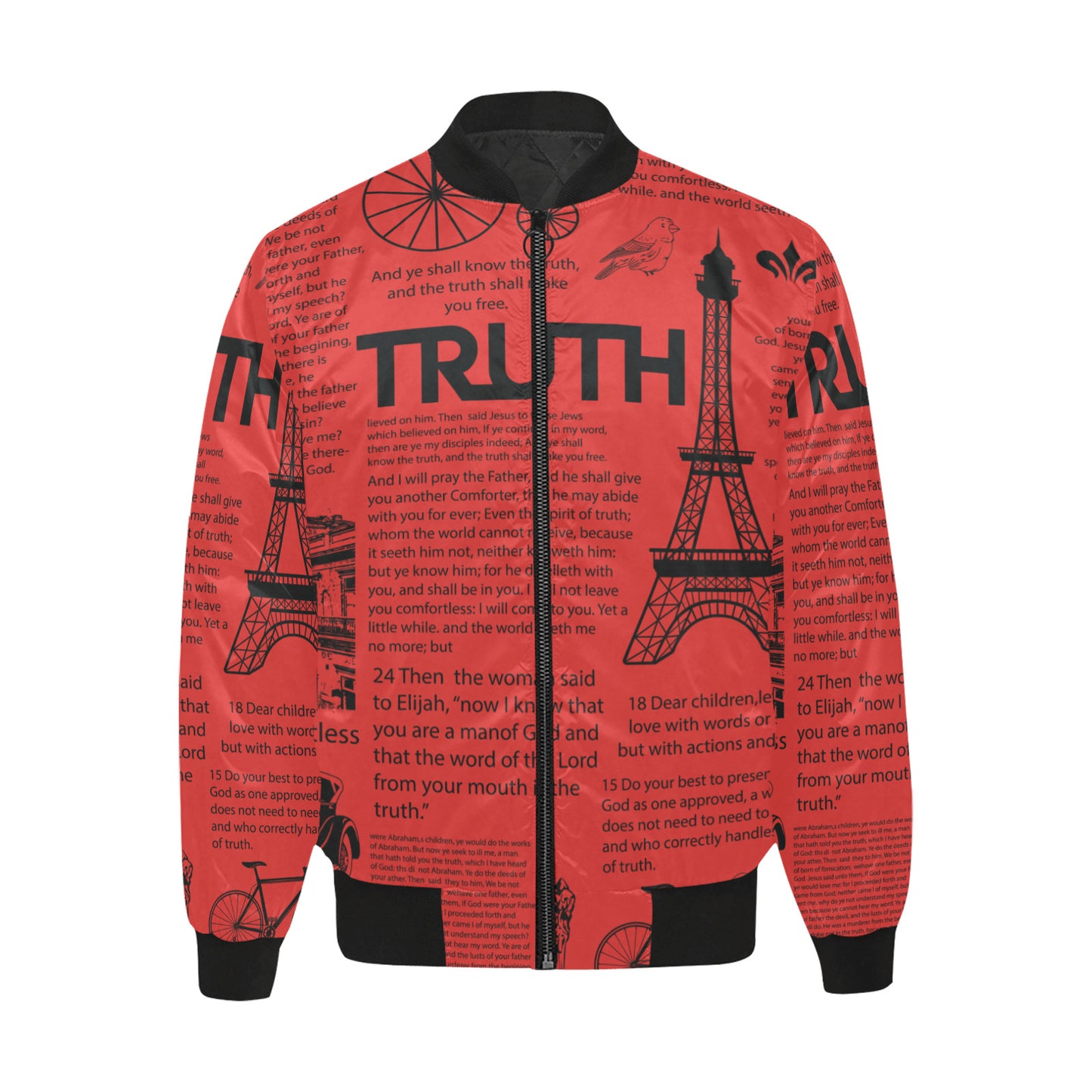 Scripture Quilted Puff Bomber
