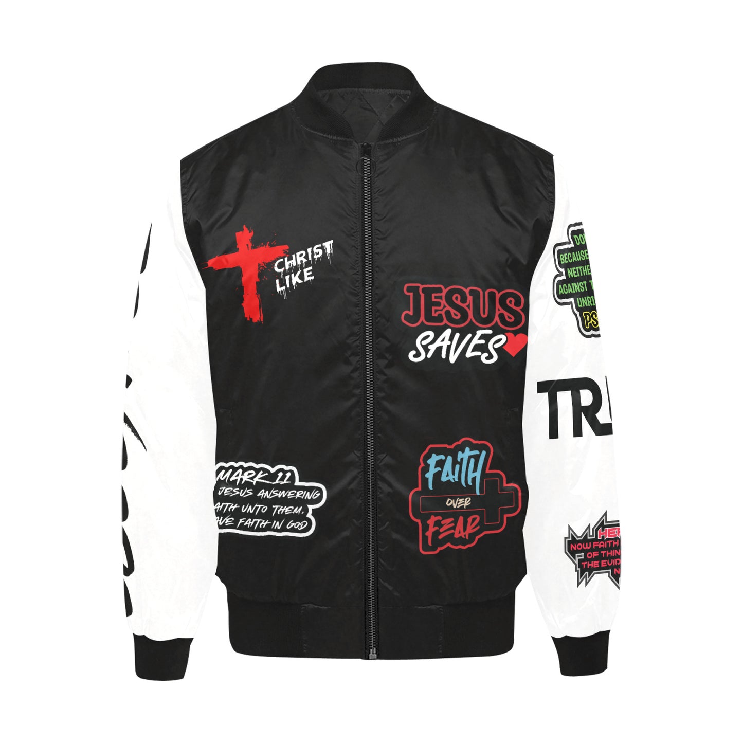 Fraternity of Faith Proverbs All Over Print Quilted Bomber Jacket for Men