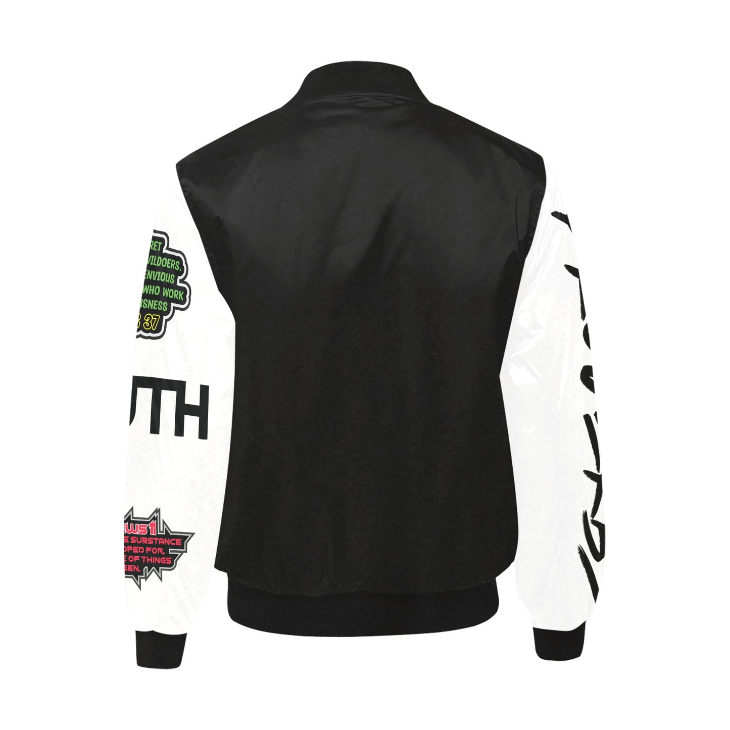 Fraternity of Faith Proverbs All Over Print Quilted Bomber Jacket for Men