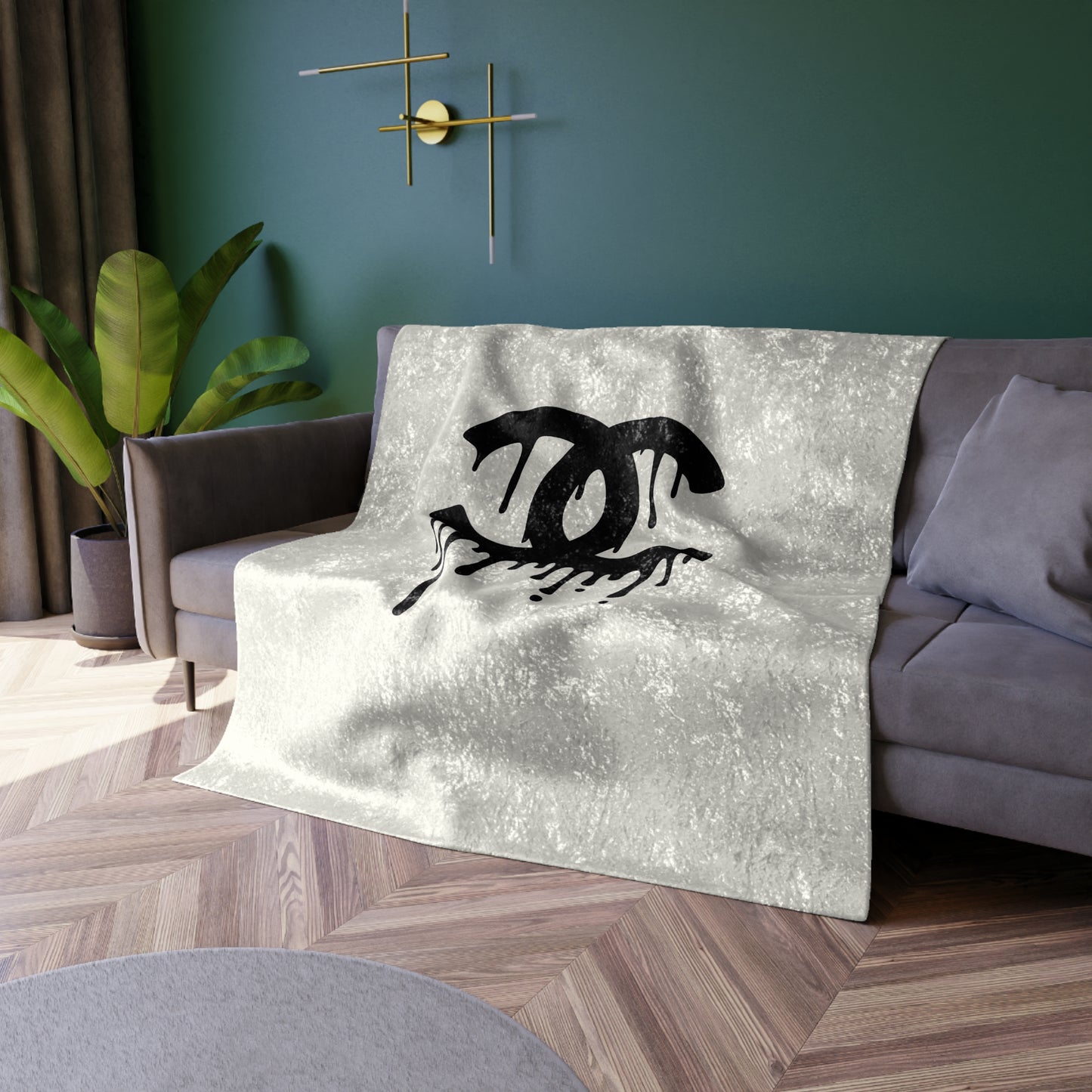 Christ Creations designer inspired Stylish Crushed Velvet Blanket, Cozy Home Decor, Luxury Gift, Modern Living Room, Soft Throw Blanket, Chic Design for Any Occasion