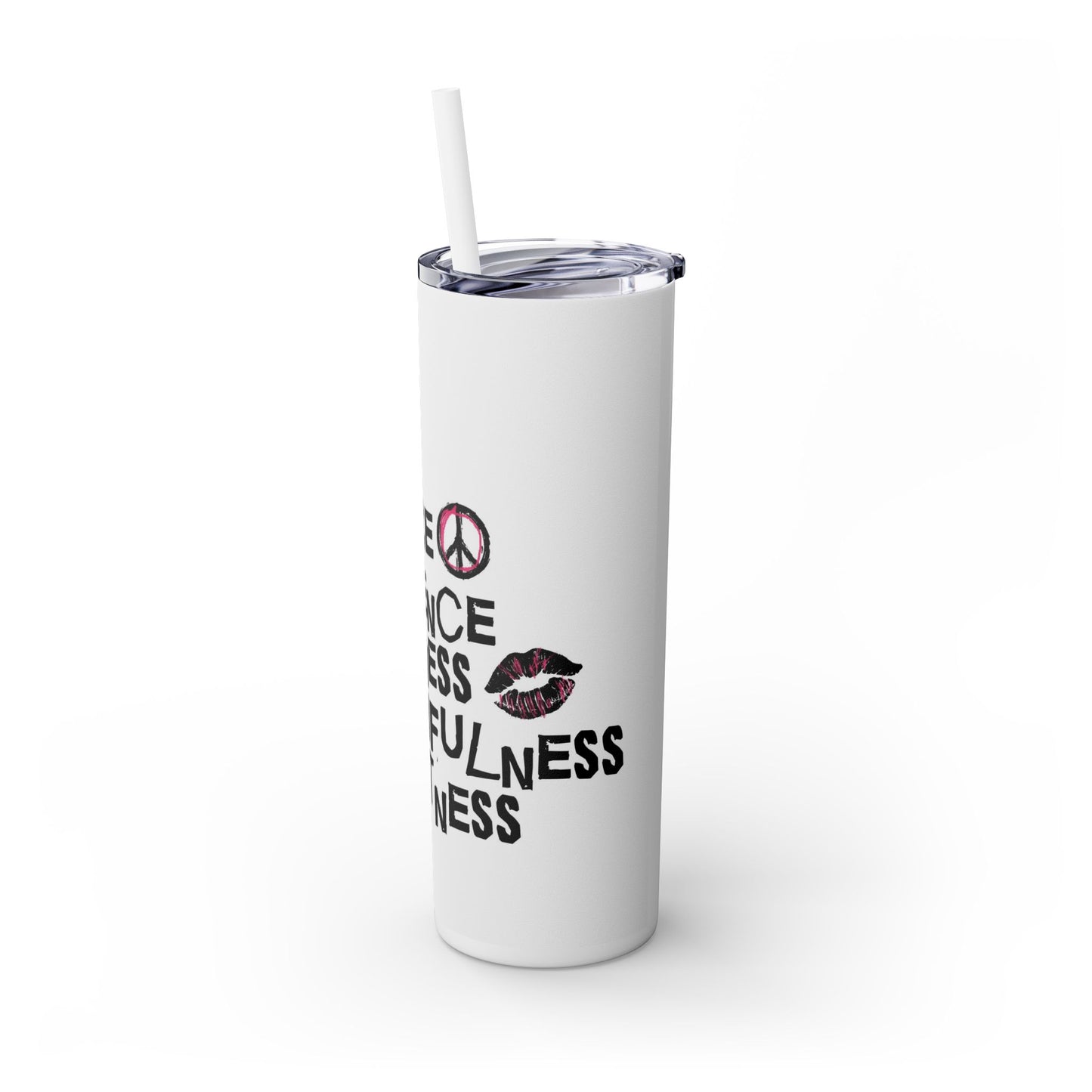 Joyful Skinny Tumbler with Straw, 20oz - Motivational Drinkware, Inspirational Gift, Eco-Friendly Cup, Perfect for Holidays