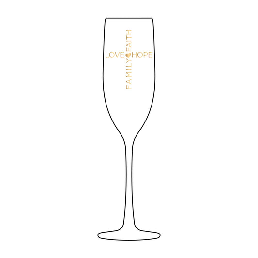 Engraved Champagne Flute | Personalized Glass, Wedding Gift, Celebration Toast, Anniversary Keepsake, Love & Faith