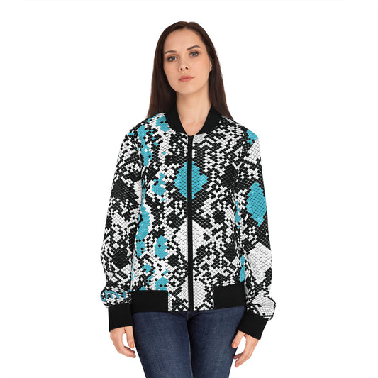 Python Snake Skin Women's Bomber Jacket