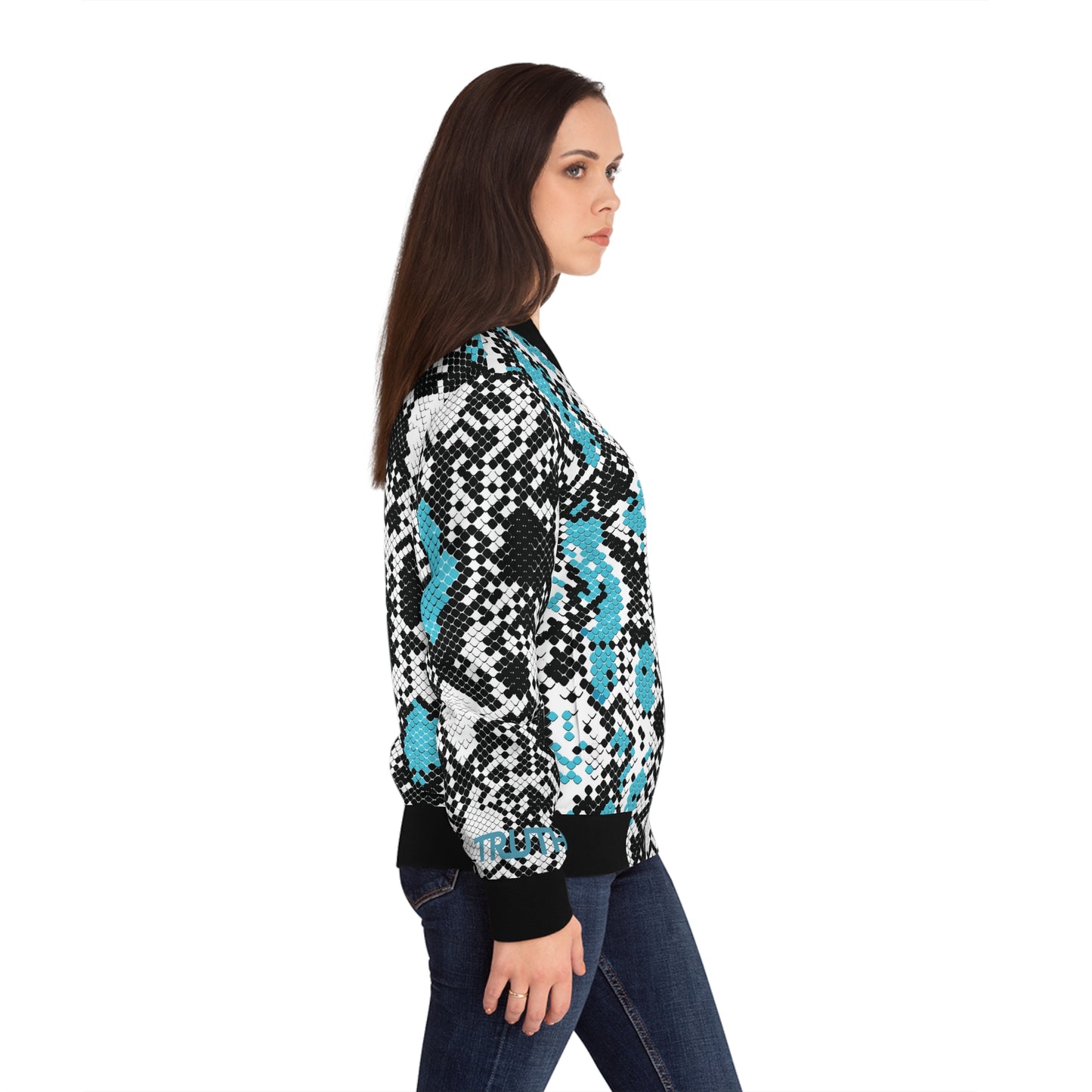 Python Snake Skin Women's Bomber Jacket