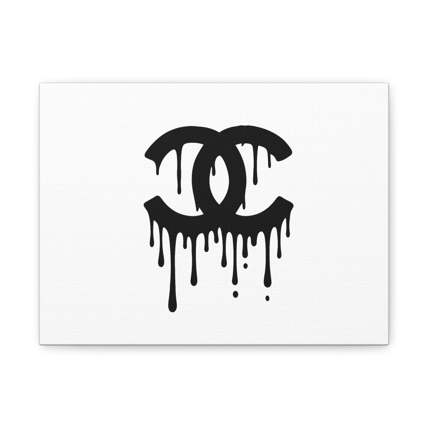 Chic Dripping Logo Canvas Art, Modern Wall Decor, Fashion Home Decor, Stylish Gift, Chanel Inspired Art