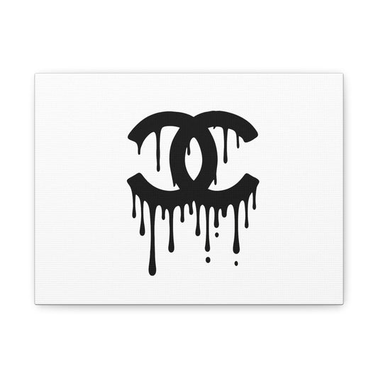 Chic Dripping Logo Canvas Art, Modern Wall Decor, Fashion Home Decor, Stylish Gift, Chanel Inspired Art