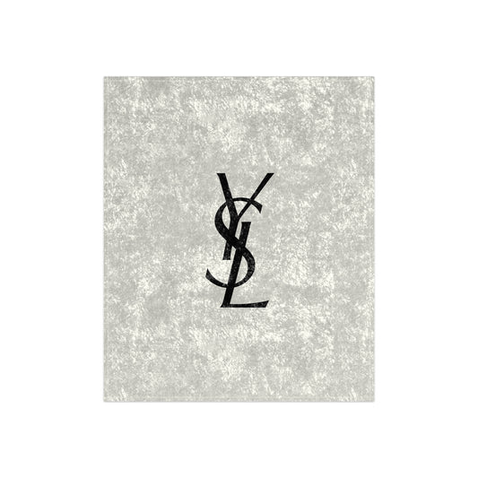 YSL designer inspired Stylish Crushed Velvet Blanket, Cozy Home Decor, Luxury Gift, Modern Living Room, Soft Throw Blanket, Chic Design for Any Occasion