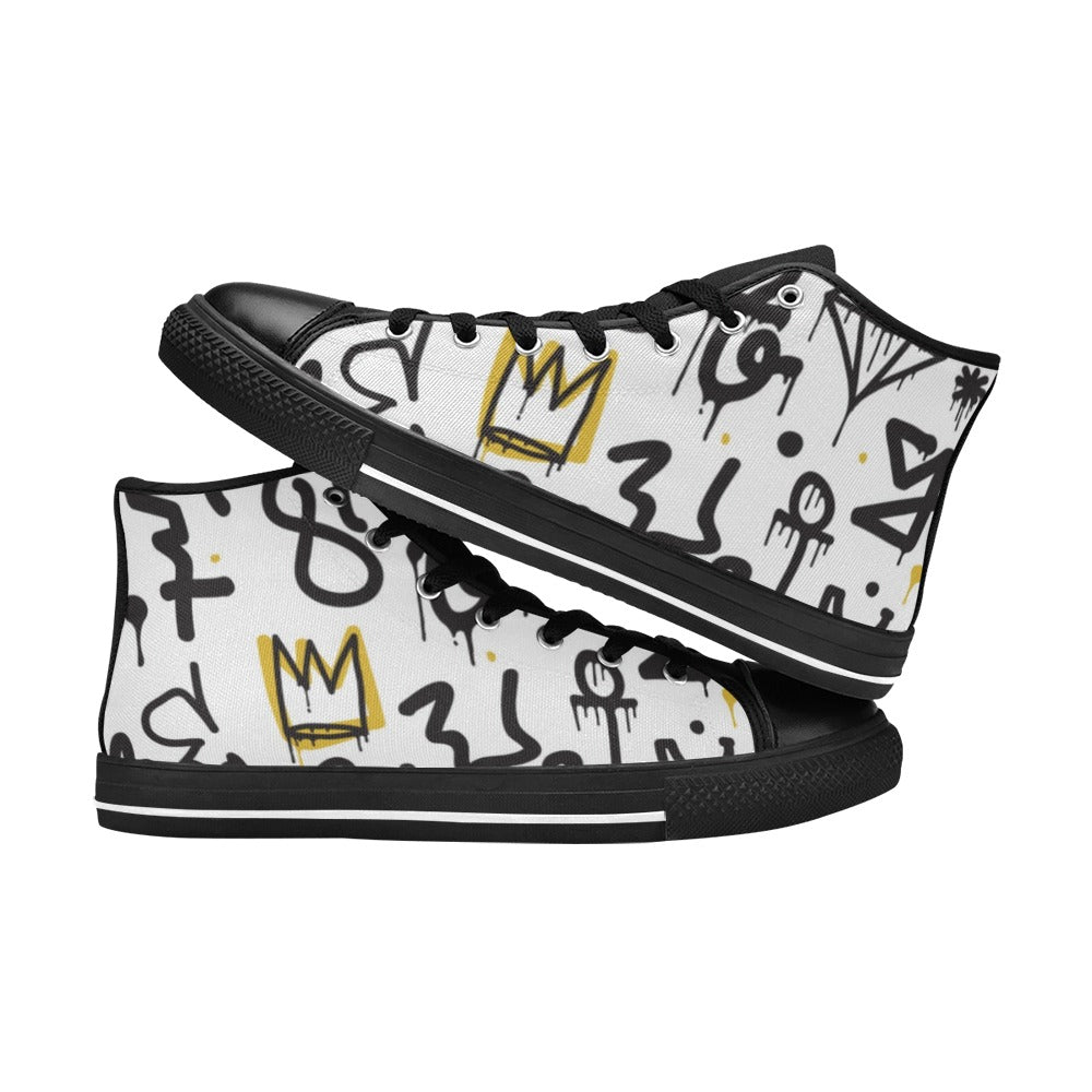 Abstract Men's High Top Canvas