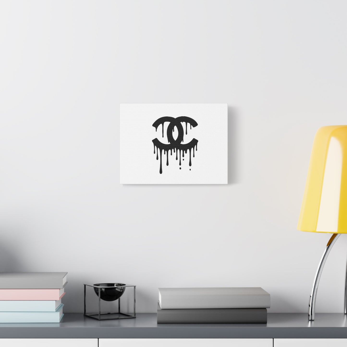 Chic Dripping Logo Canvas Art, Modern Wall Decor, Fashion Home Decor, Stylish Gift, Chanel Inspired Art