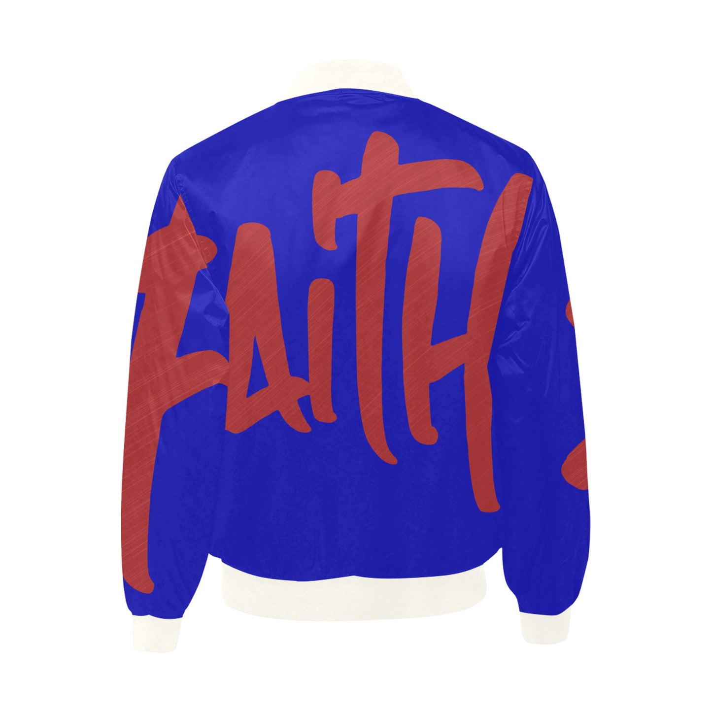 faith All Over Print Quilted Bomber Jacket for Men