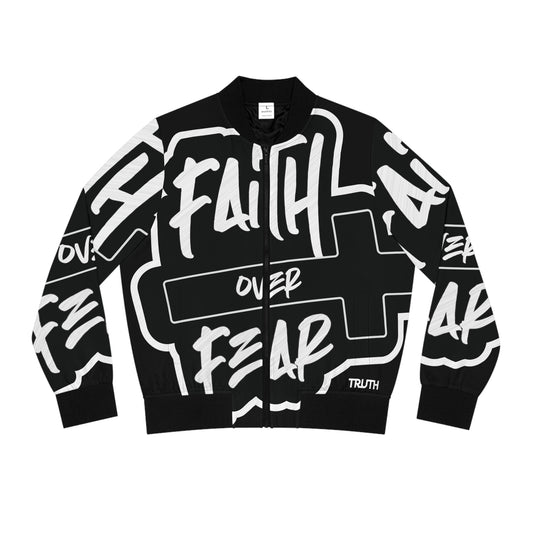 Womens Faith over Fear Bomber Jacket