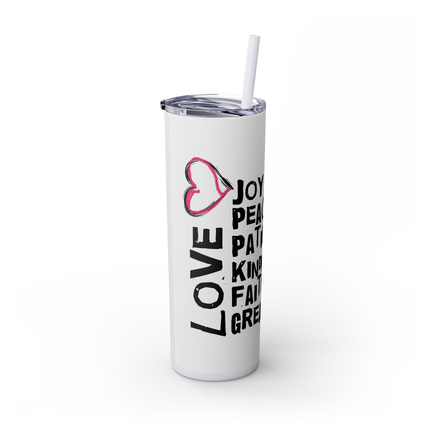 Joyful Skinny Tumbler with Straw, 20oz - Motivational Drinkware, Inspirational Gift, Eco-Friendly Cup, Perfect for Holidays