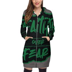 Faith Over Fear  Hooded Sweatshirt Dress Hoodie/ Jacket