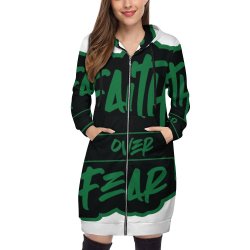 Faith Over Fear Hooded Sweatshirt Dress Hoodie/ Jacket