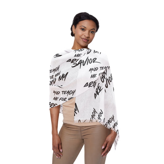 Inspirational Light Scarf with Psalms Quotes | Faith Accessory, Lightweight Wrap for Spring, Motivational Gift, Daily Affirmation