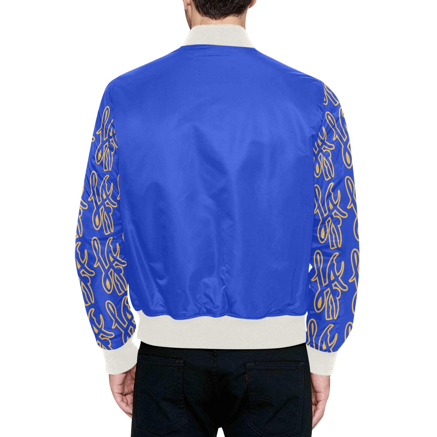 LA RAMS All Over Print Quilted Bomber Jacket for Men (Model H33)