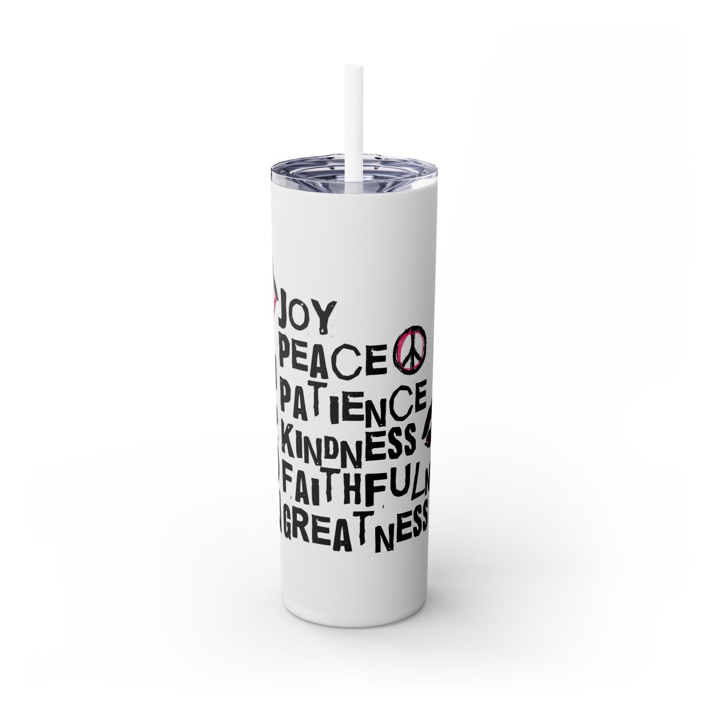 Joyful Skinny Tumbler with Straw, 20oz - Motivational Drinkware, Inspirational Gift, Eco-Friendly Cup, Perfect for Holidays