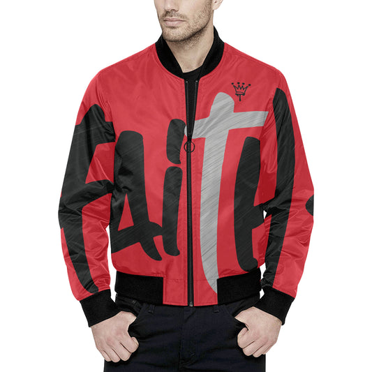 FAITH6 All Over Print Quilted Bomber Jacket for Men (Model H33)