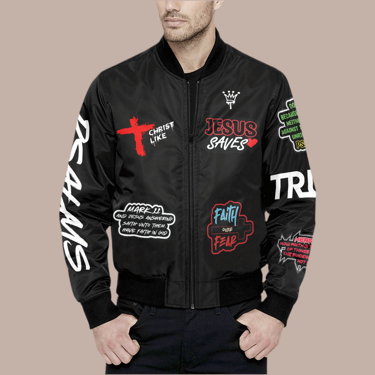 Fraternity of Faith Puff Bomber Jacket