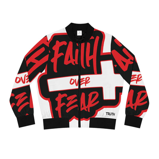 Womens Faith over Fear Bomber Jacket
