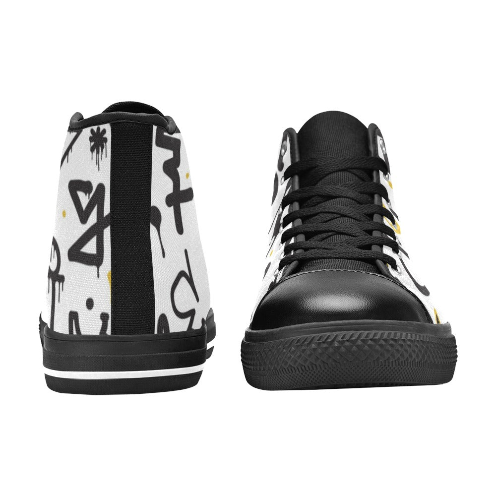 Abstract Men's High Top Canvas