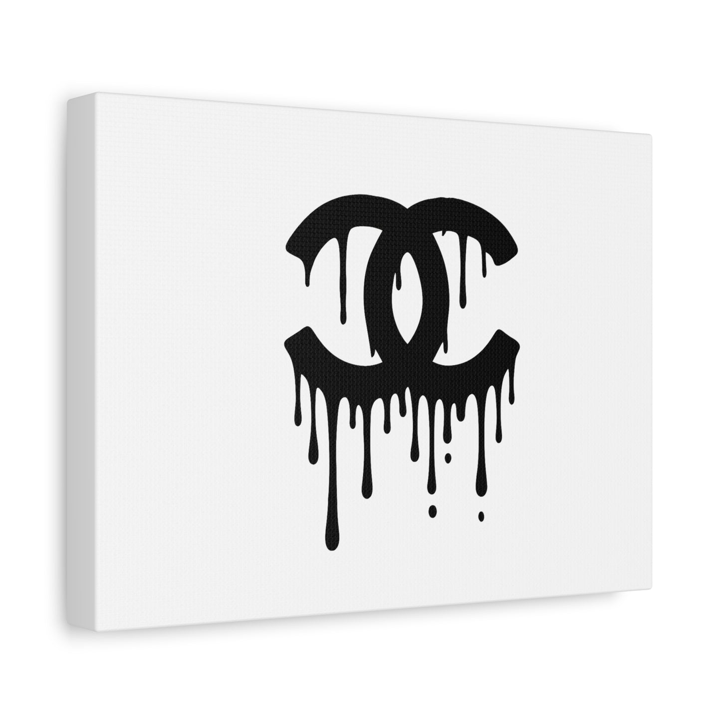 Chic Dripping Logo Canvas Art, Modern Wall Decor, Fashion Home Decor, Stylish Gift, Chanel Inspired Art