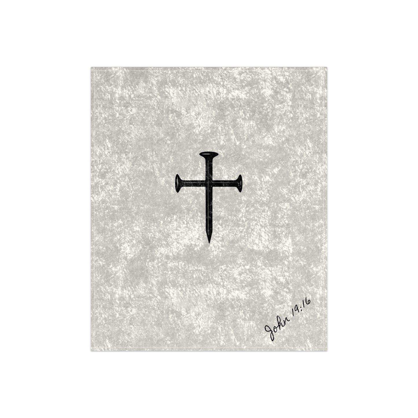 Nailed Cross ,inspired Stylish Crushed Velvet Blanket, Cozy Home Decor, Luxury Gift, Modern Living Room, Soft Throw Blanket, Chic Design for Any Occasion