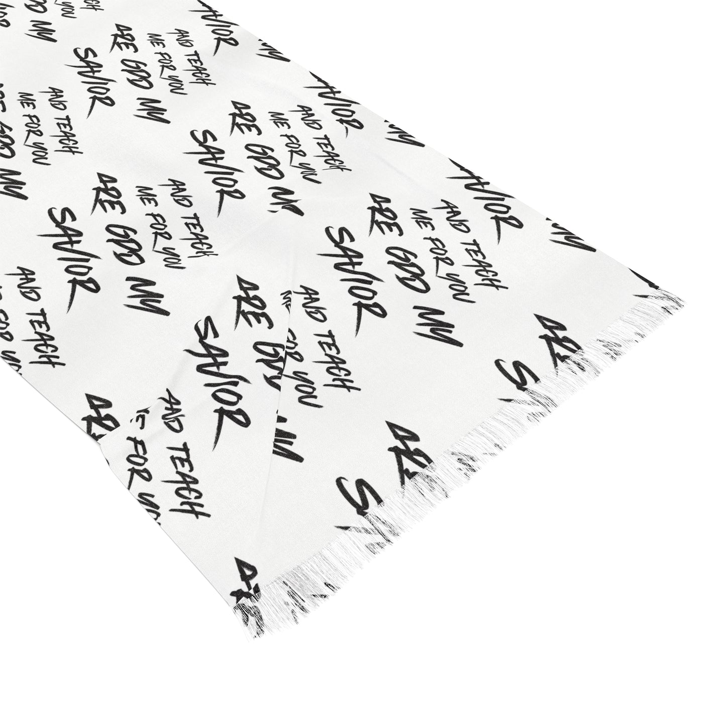 Inspirational Light Scarf with Psalms Quotes | Faith Accessory, Lightweight Wrap for Spring, Motivational Gift, Daily Affirmation