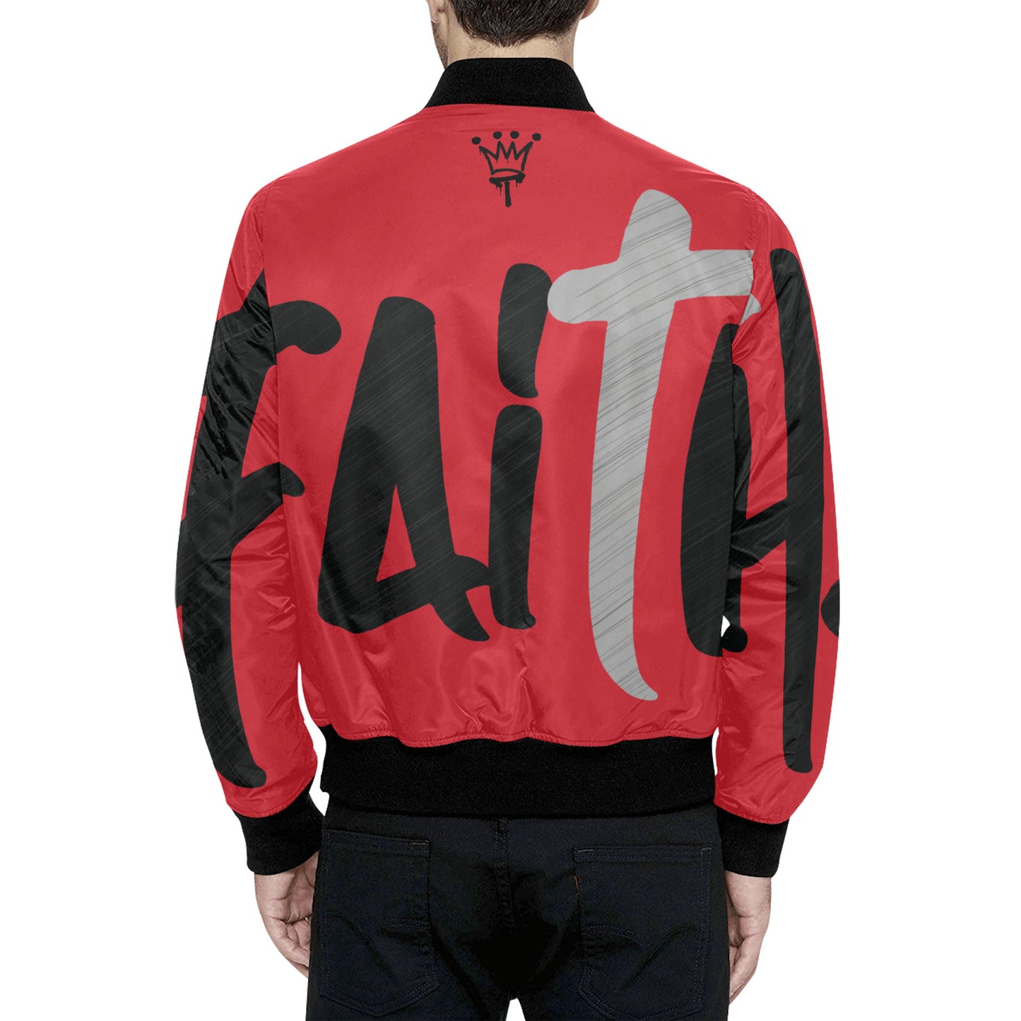 FAITH6 All Over Print Quilted Bomber Jacket for Men (Model H33)