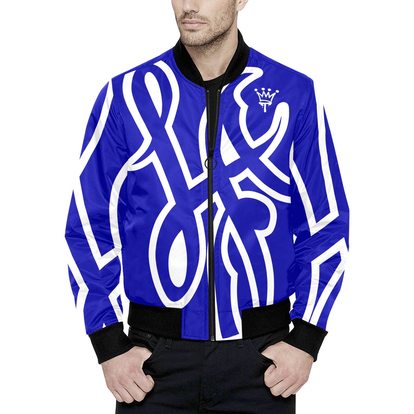 LA All Over Print Quilted Bomber Jacket