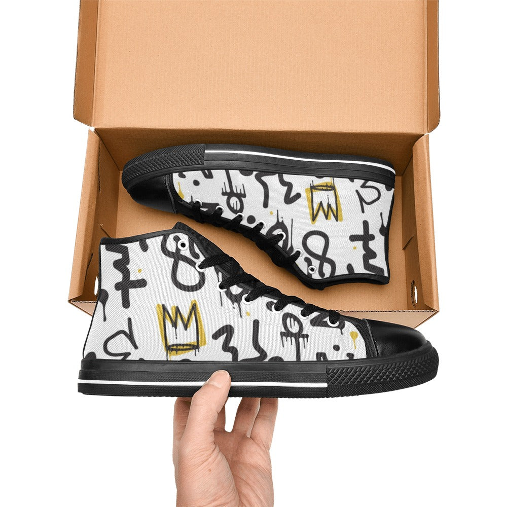 Abstract Men's High Top Canvas