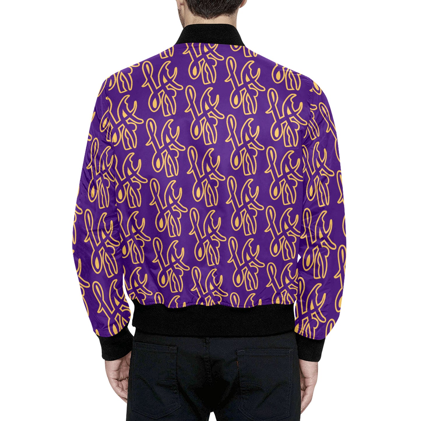 LA All Over Print Quilted Bomber Jacket for Men